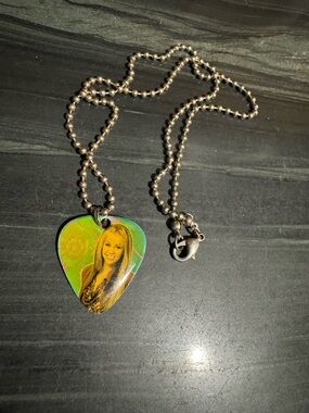 Disney Hannah Montana Guitar Pick Shaped Pendant Necklace
